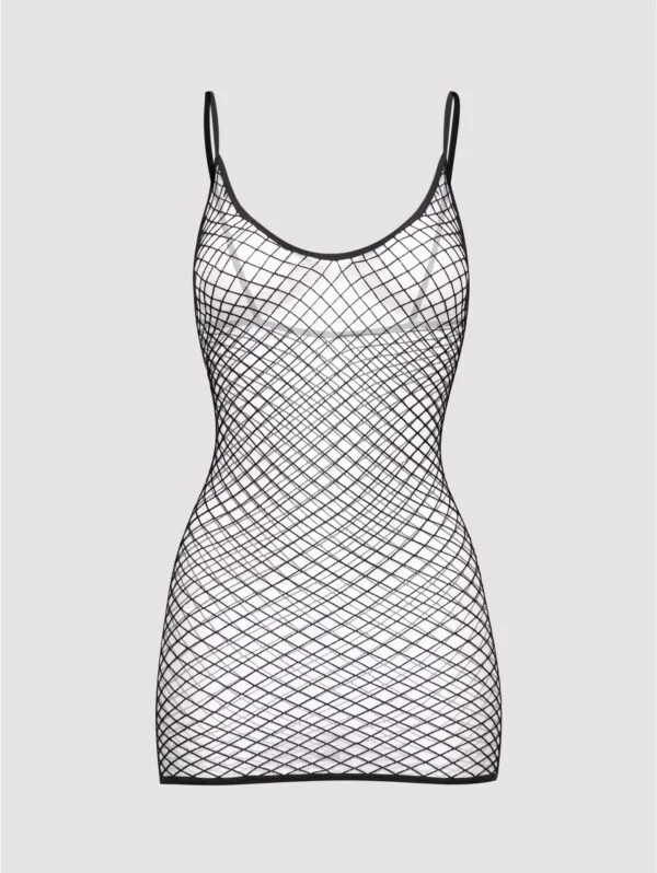BellesHoney Plus Size Black Fishnet Mini Dress