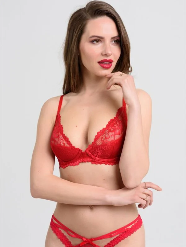 BellesHoney Flirty Underwired Plunge Bra Red