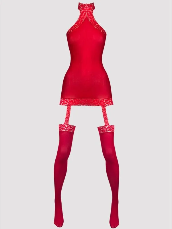 BellesHoney Plus Size Dangerous Curves Sheer Garter Bodystocking