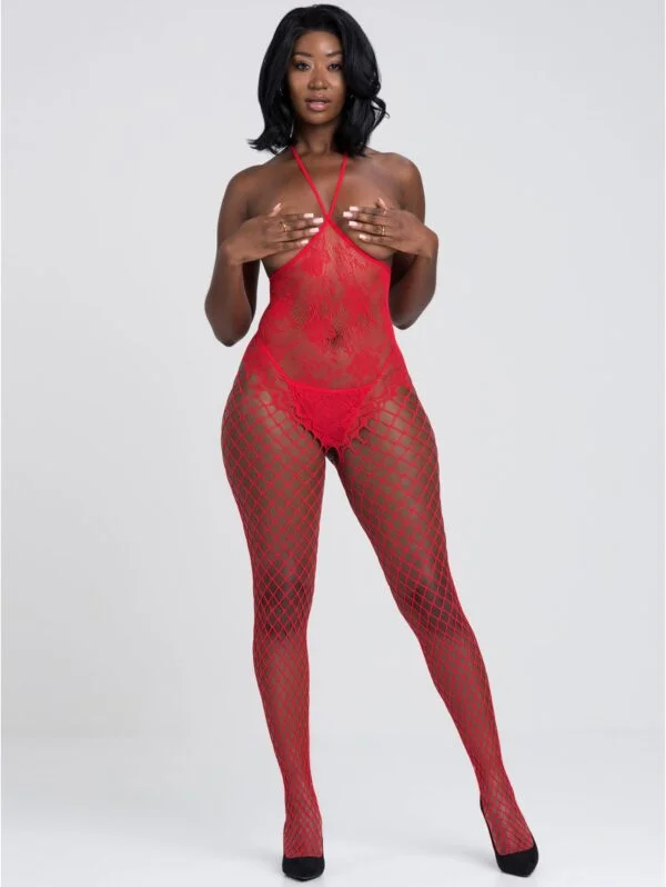 BellesHoney Plus Size Treasure Chest Fishnet Crotchless Bodystocking