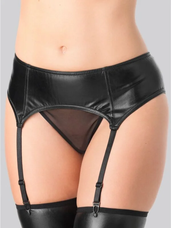 BellesHoney Plus Size Fierce Wet Look Garter Belt
