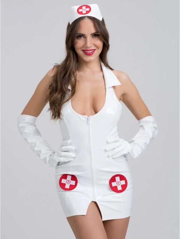 BellesHoney Fantasy Naughty PVC-Look Nurse Costume