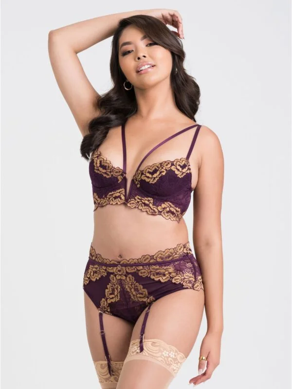 BellesHoney Parisienne Luxe Purple Lace Bra Set