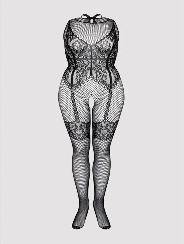 Fifty Shades of Grey Captivate Plus Size Black Lace Crotchless Bodystocking