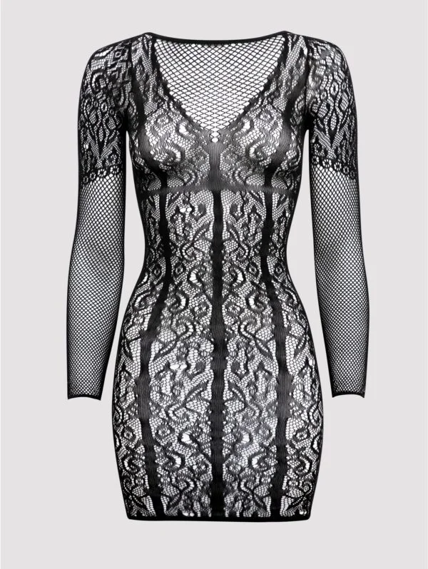 Fifty Shades of Grey Captivate Plus Size Black Long Sleeve Lace Dress