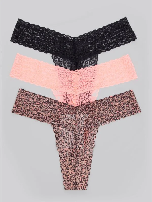 BellesHoney Wild Pink Lace Thong Set (3 Count)