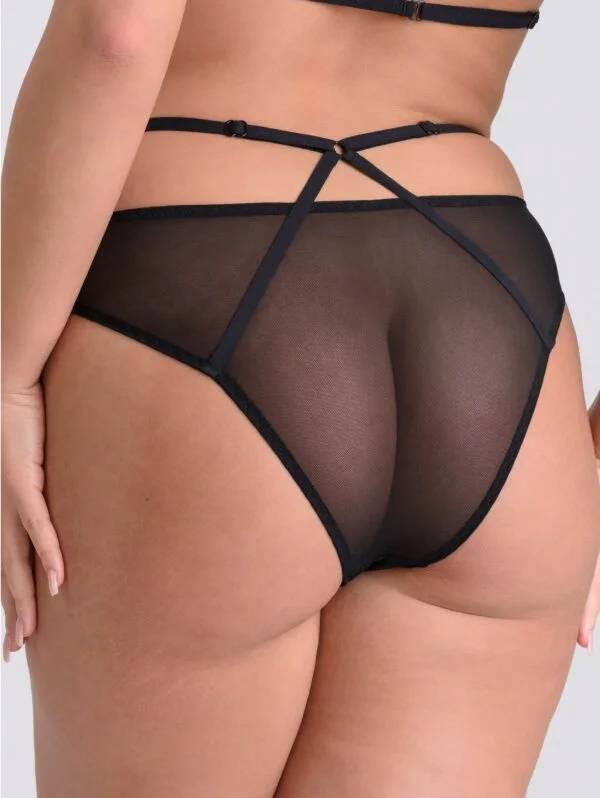 BellesHoney Plus Size Black Sheer Mesh Brazilian Panties