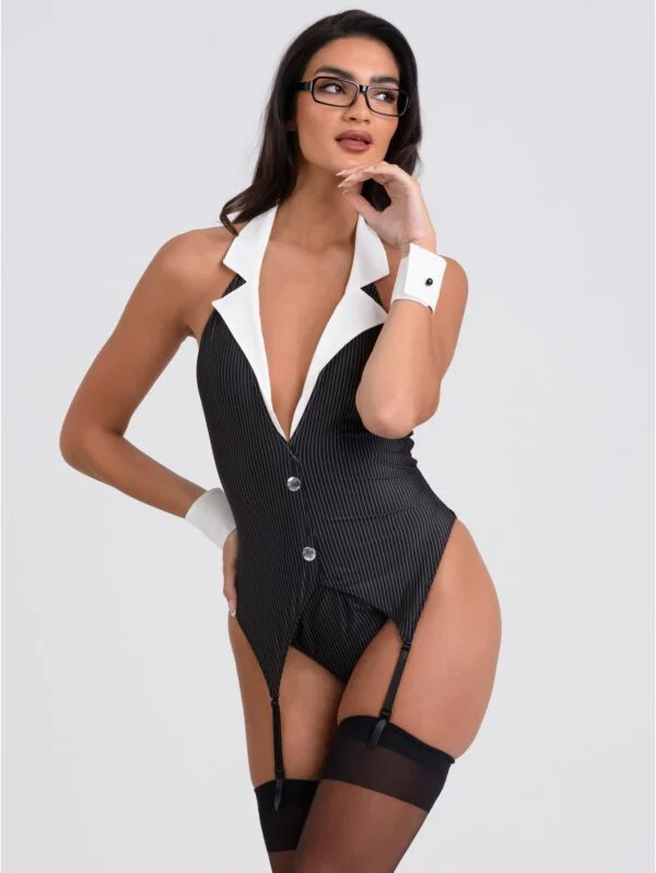 BellesHoney Fantasy Boardroom Babe Secretary Bustier Costume