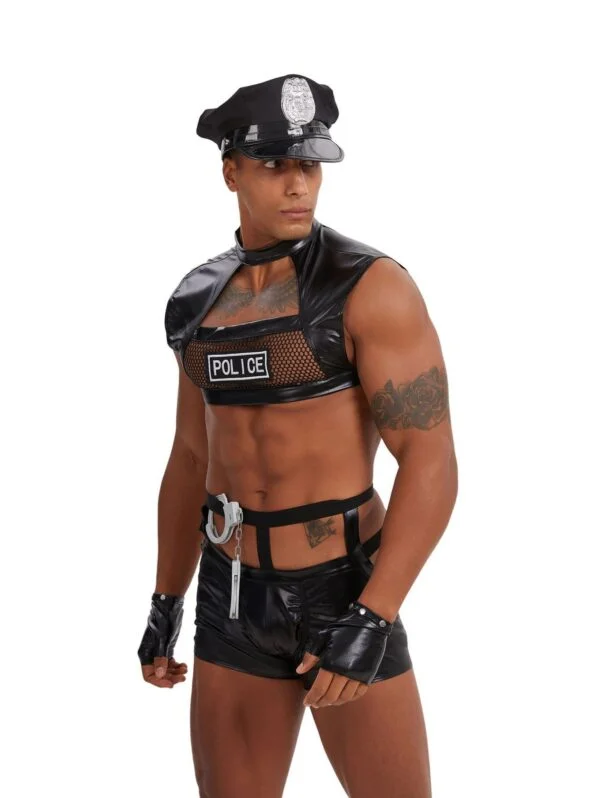 Belleshoney Male Sexy Cop Costume Harness Set